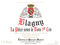 2019 Blagny 1er Cru Rouge, La Pièce sous le Bois, Domaine Matrot